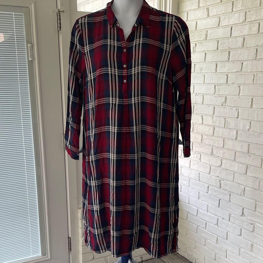 J. Jill Red and Blue Plaid Dress